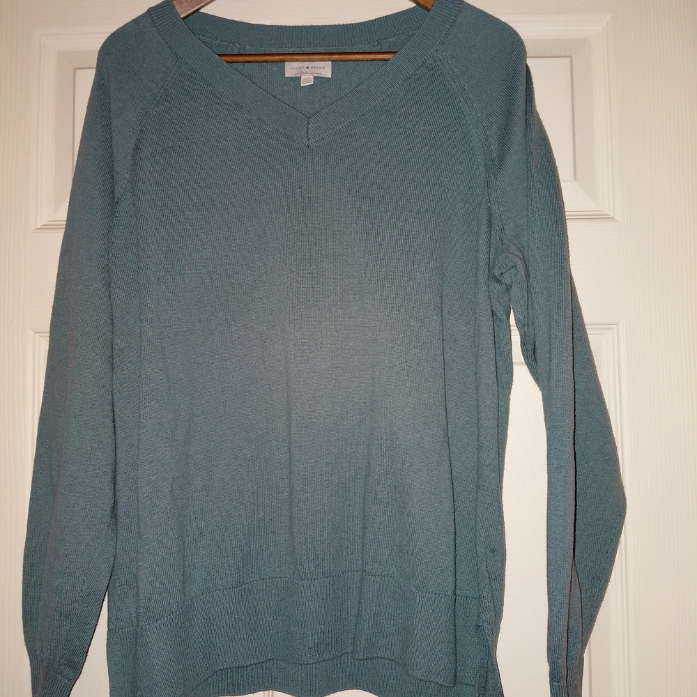 Lucky Brand Teal V-Neck Sweater